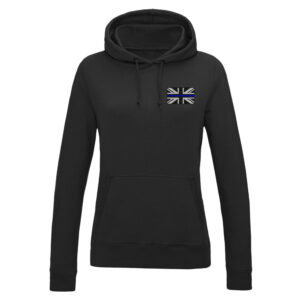 ThinBlueLineUK - Ladies Hoodie Union Flag with Blue Line